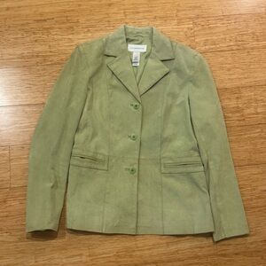 Vintage light green Liz Claiborne 100% suede blazer jacket